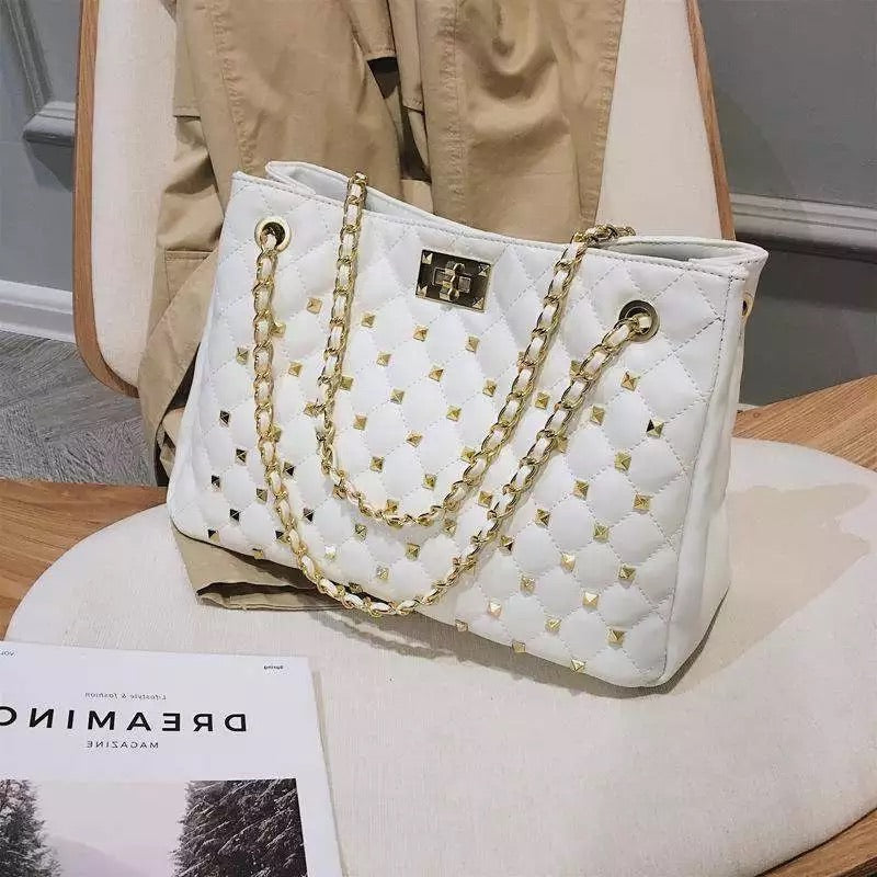 Fashion Lady PU Leather Handbag Big Capacity Luxury Handbag Women Crossbody Bag with Chains shoulder