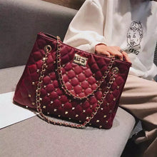 Load image into Gallery viewer, Fashion Lady PU Leather Handbag Big Capacity Luxury Handbag Women Crossbody Bag with Chains shoulder
