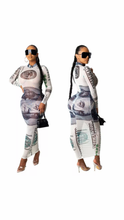 Load image into Gallery viewer, Women Sexy Long Sleeve 100 Dollar Bill Killer curves Dress S-XL
