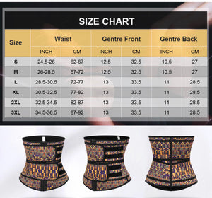 African Flower Printing 100% Latex Double Belt Body Shaper.