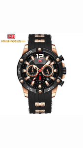 Men's Watches, Hot Waterproof Sports Watches for Men, Casual Quartz Wrist Watch with Silicone Watch Strap