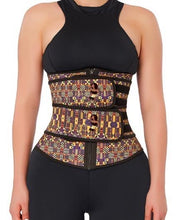 Load image into Gallery viewer, African Flower Printing 100% Latex Double Belt Body Shaper.
