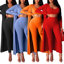 Load image into Gallery viewer, New Elasticity knit High Waist Trousers and Sexy Crop Top Women Two Piece Set
