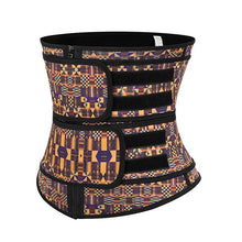 Load image into Gallery viewer, African Flower Printing 100% Latex Double Belt Body Shaper.
