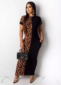 Hot fashion sexy Leopard Long max dress