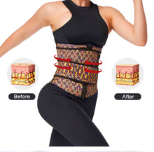 Load image into Gallery viewer, African Flower Printing 100% Latex Double Belt Body Shaper.
