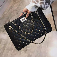 Load image into Gallery viewer, Fashion Lady PU Leather Handbag Big Capacity Luxury Handbag Women Crossbody Bag with Chains shoulder
