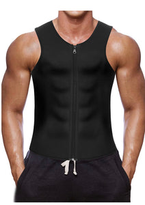 Men Waist Trainer Vest Sweat Vest Hot Neoprene Zipper Sauna Tank Top Workout Shirt